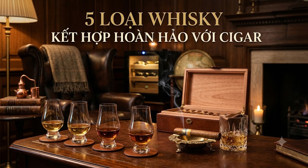 5 loại whisky kết hợp hoàn hảo với cigar